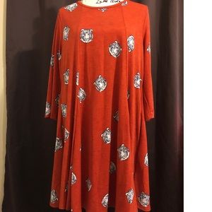 Orange tiger dress with pockets